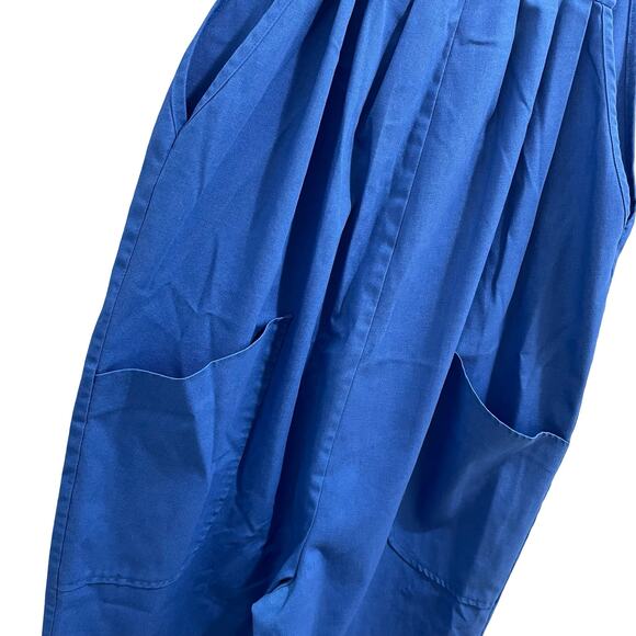 Vintage 60s Blue Cotton Blend Casual Overalls by Marion Sue- Size Small - Picture 6 of 11